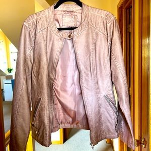 Faux leather jacket champagne/light pink - perfect for Spring -Sebby Collection
